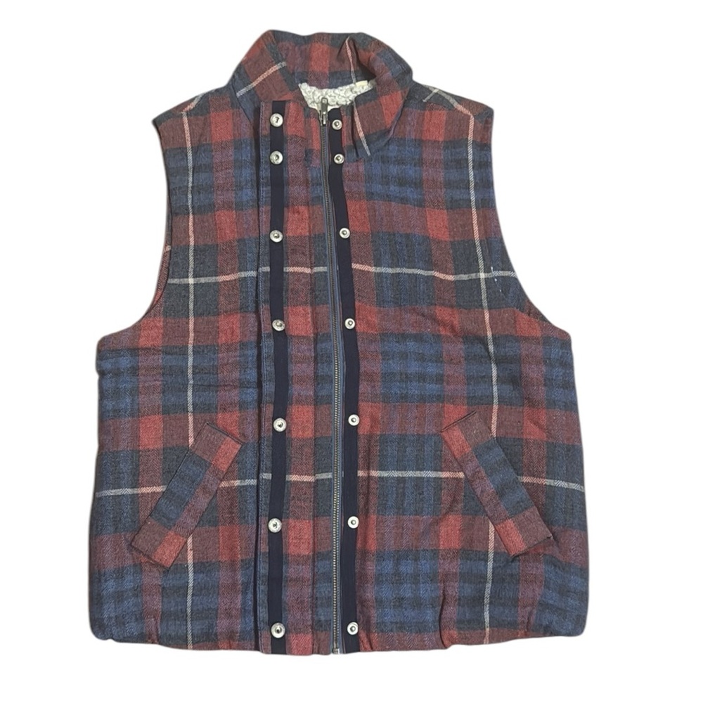 DYLAN Plaid Sherpa lined Vest size medium - Picture 4 of 11